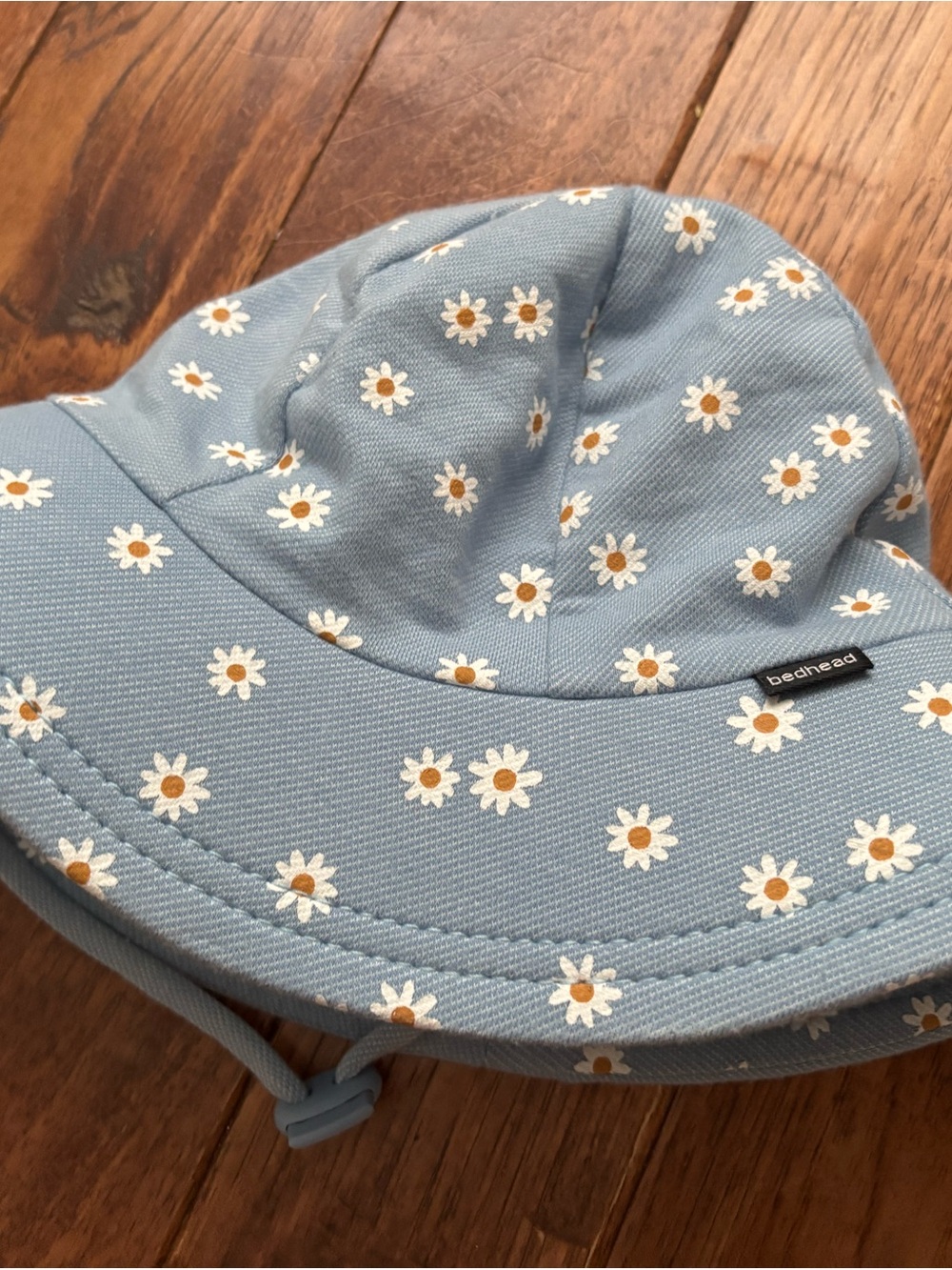 Bedhead Toddler Girls 2-3 Years Large Daisy Bucket Sun Hat Blue Floral UPF 50
